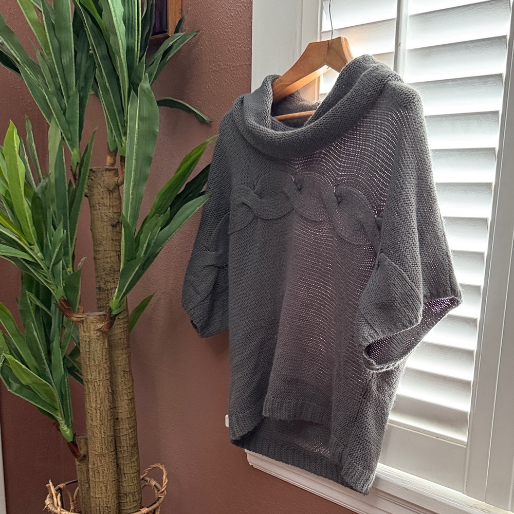 Gray Cowl Neck Sweater